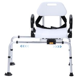 hfk 3146 1 non slip sliding shower chair with pivoting arms