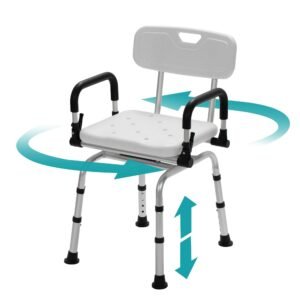 fst 5211b 360° swivel adjustable medical grade shower seat chair