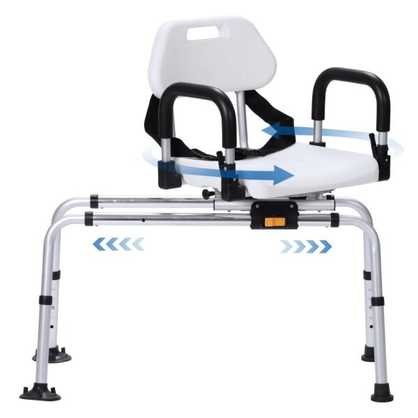 hfk 3146 sliding shower chair with 360° swivel seat